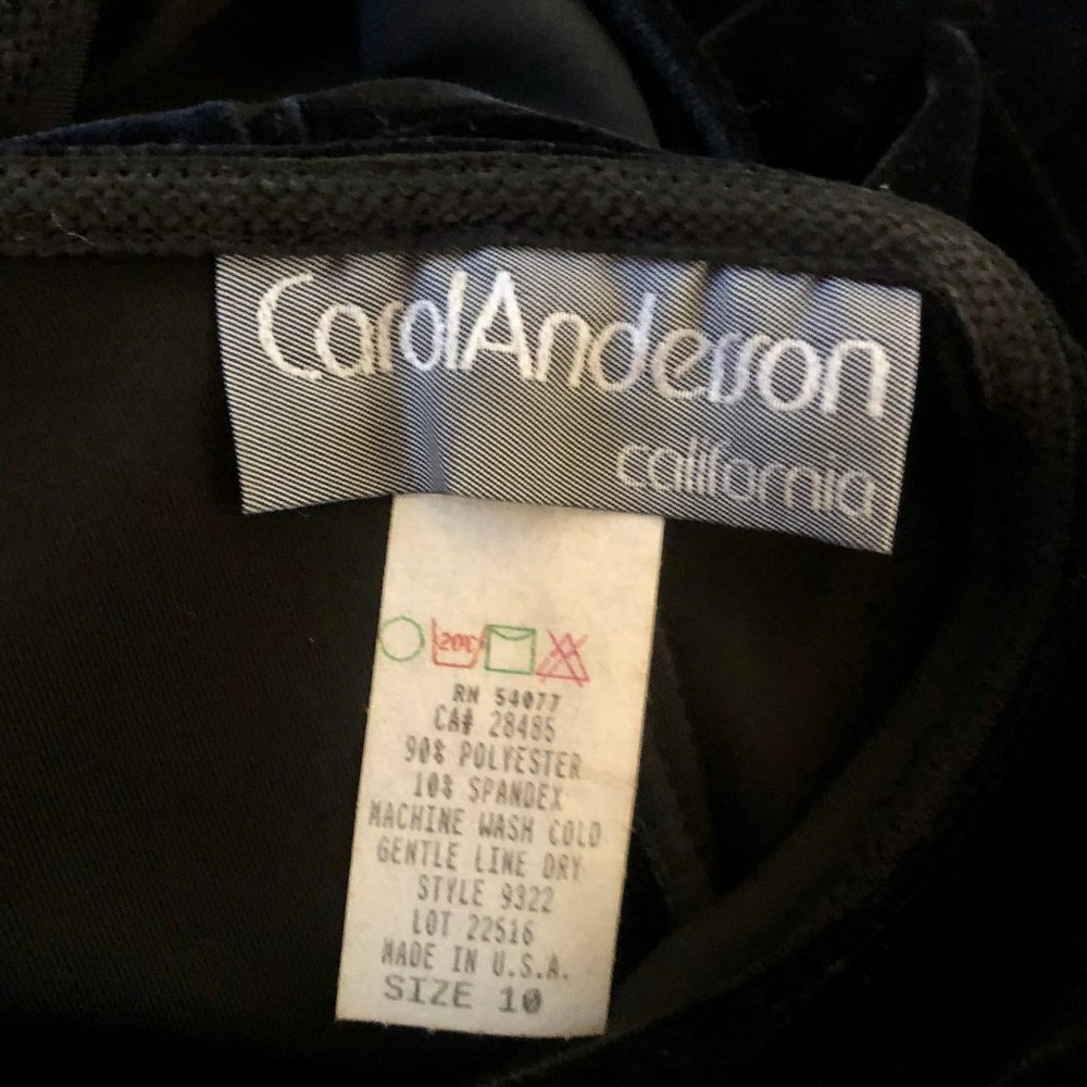 Carol Anderson Vintage Black Sleeveless Velvet Long Dress with Floral Jacket - Picture 11 of 15